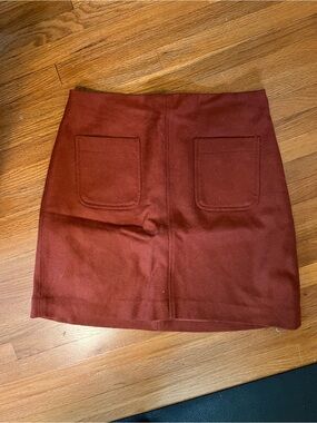 Madewell Rust Mini Skirt with Front Patch Pockets